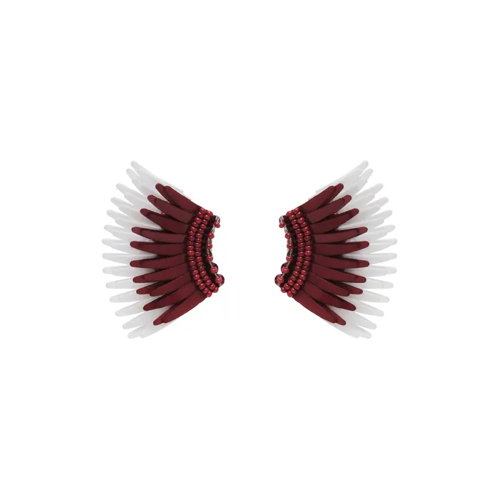Mignonne Gavigan Earrings Mini Madeline Earrings Maroon White