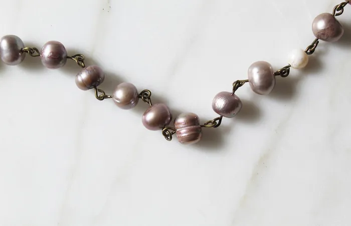 TheLittleCatholic Earrings Ave Maria Pearl Rosary