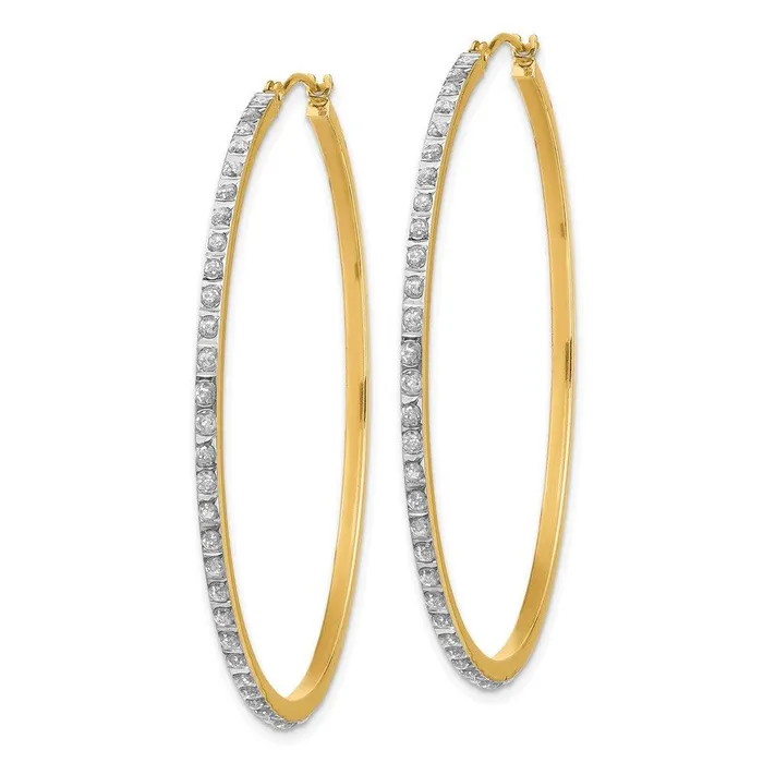 14k Diamond Fascination Large Round Hinged Hoop Earrings Jewelry Earrings 14k Diamond Fascination Large Round Hinged Hoop Earrings Jewelry Earrings