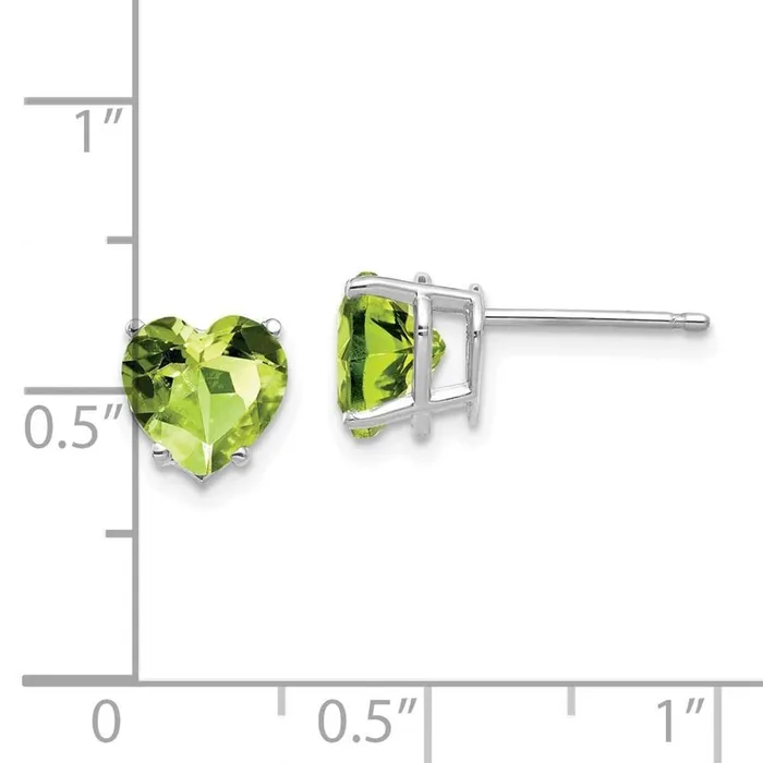 14k White Gold 7mm Heart Peridot Earrings Jewelry Earrings 14k White Gold 7mm Heart Peridot Earrings Jewelry Earrings