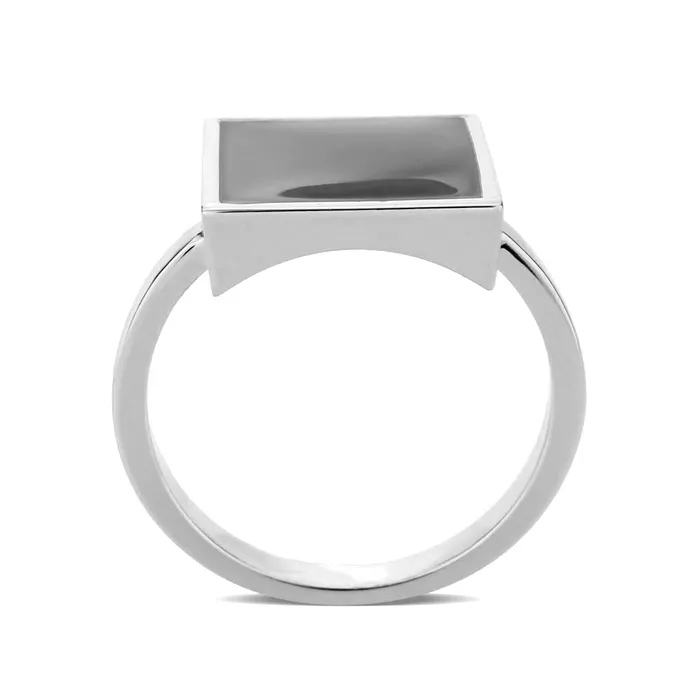 3W1620 Rhodium Brass Ring with Epoxy in Jet Alamode Rings