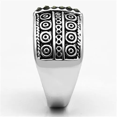 3W239 Rhodium Brass Ring with SemiPrecious Marcasite in Black Diamond Alamode Rings