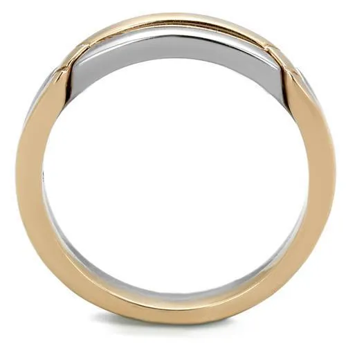 Alamode TK2031 TwoTone IP Rose Gold Stainless Steel Ring with No Stone Rings