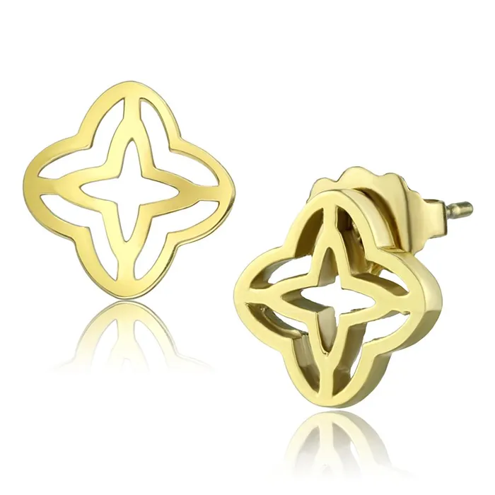 Alamode TK2949 IP GoldIon Plating Stainless Steel Earrings with No Stone Earrings Alamode TK2949 IP GoldIon Plating Stainless Steel Earrings with No Stone Earrings