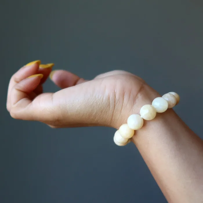 Bracelets Satin Crystals Yellow Calcite Bracelet Daily Delights Stone