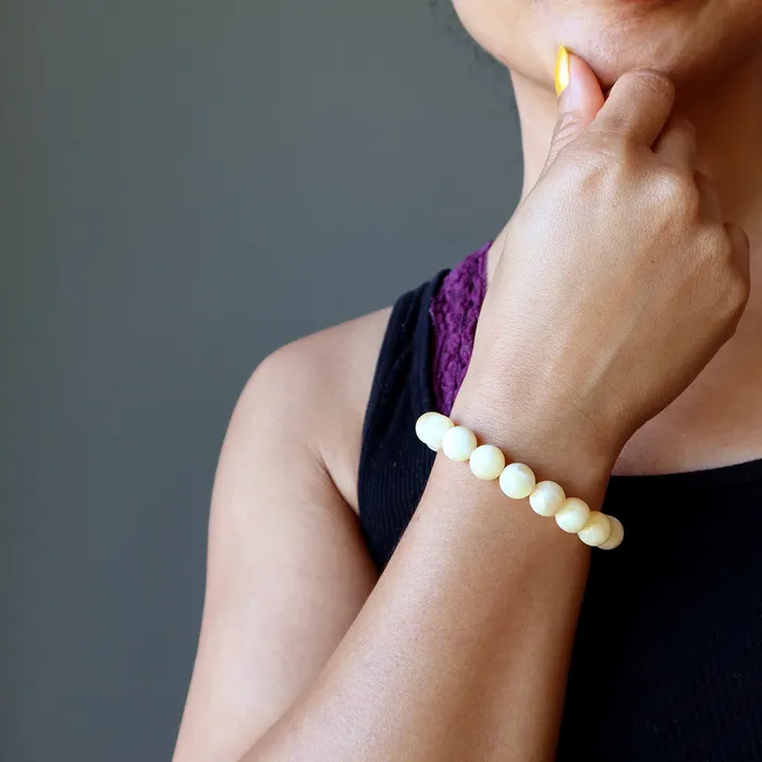Bracelets Satin Crystals Yellow Calcite Bracelet Daily Delights Stone