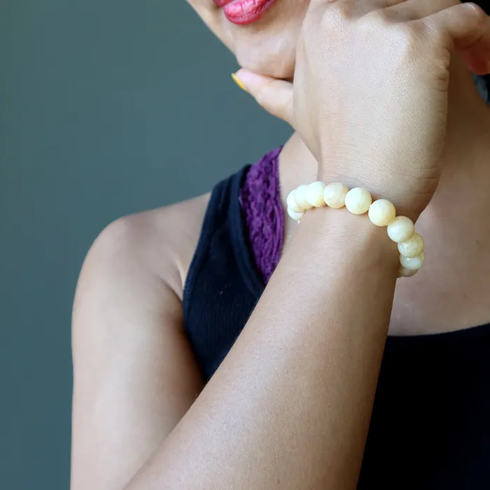 Bracelets Satin Crystals Yellow Calcite Bracelet Daily Delights Stone