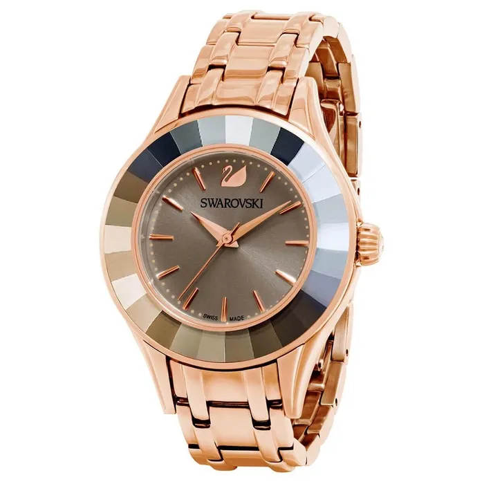 Bracelets Swarovski Swarovski Womens Crystal Watch Alegria Grey Dial Rose Gold Tone Bracelet 5188842