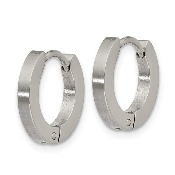 Chisel Earrings Stainless Steel Brushed and Polished 20mm Hinged Hoop Earrings Chisel Earrings Stainless Steel Brushed and Polished 20mm Hinged Hoop Earrings