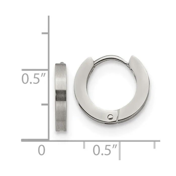 Chisel Earrings Stainless Steel Brushed and Polished 20mm Hinged Hoop Earrings Chisel Earrings Stainless Steel Brushed and Polished 20mm Hinged Hoop Earrings