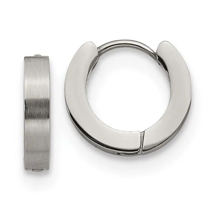 Chisel Stainless Steel Brushed and Polished 30mm Hinged Hoop Earrings Earrings Chisel Stainless Steel Brushed and Polished 30mm Hinged Hoop Earrings Earrings