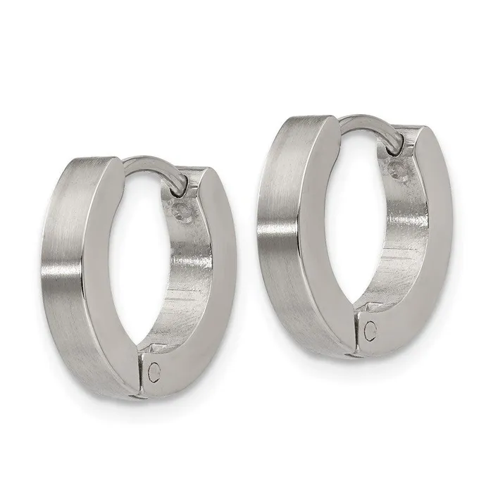 Chisel Stainless Steel Brushed and Polished 30mm Hinged Hoop Earrings Earrings Chisel Stainless Steel Brushed and Polished 30mm Hinged Hoop Earrings Earrings