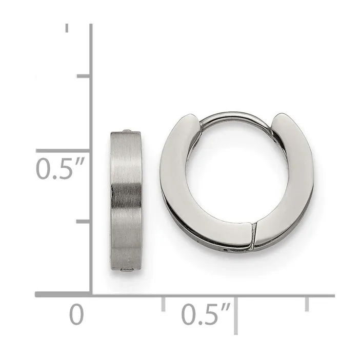 Chisel Stainless Steel Brushed and Polished 30mm Hinged Hoop Earrings Earrings Chisel Stainless Steel Brushed and Polished 30mm Hinged Hoop Earrings Earrings
