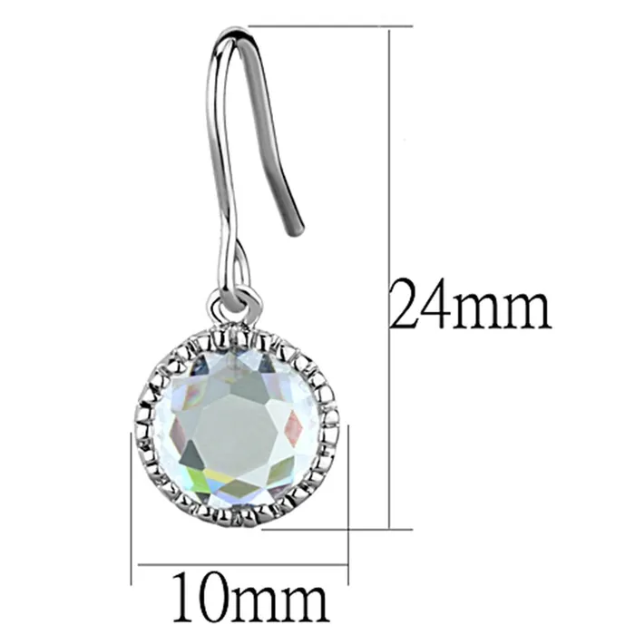 Earrings 3W698 Rhodium Brass Earrings with AAA Grade CZ in Clear Alamode
