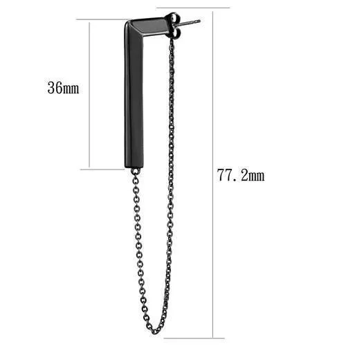 Earrings Alamode TK2535 IP Light Black IP Gun Stainless Steel Earrings with No Stone