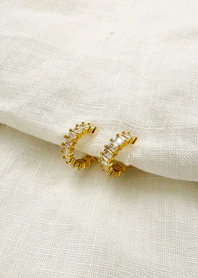 Earrings Bella Wren Jewelry Camino Hoop White