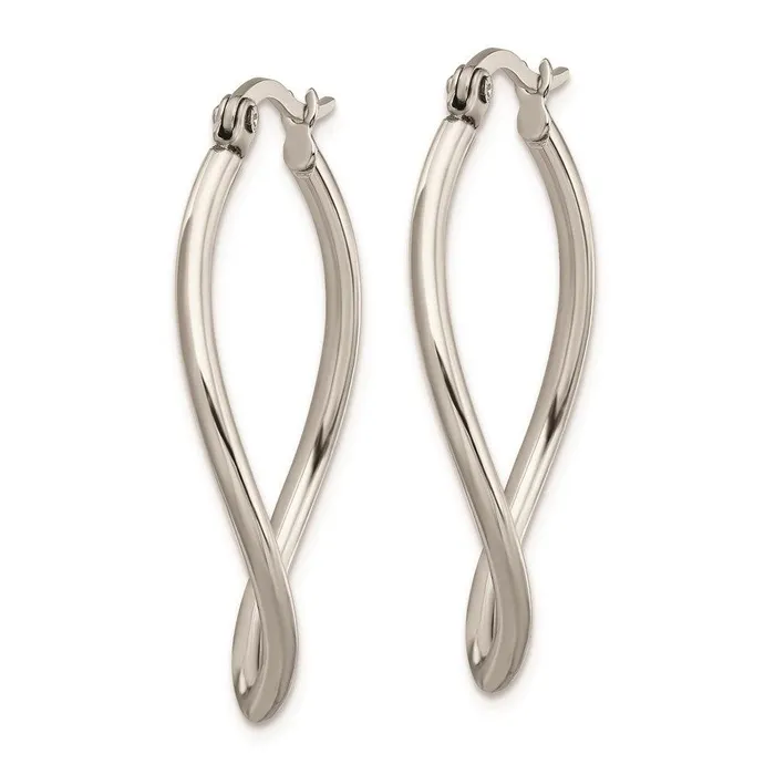 Earrings Chisel Stainless Steel Polished Wavy Hoop Earrings Earrings Chisel Stainless Steel Polished Wavy Hoop Earrings