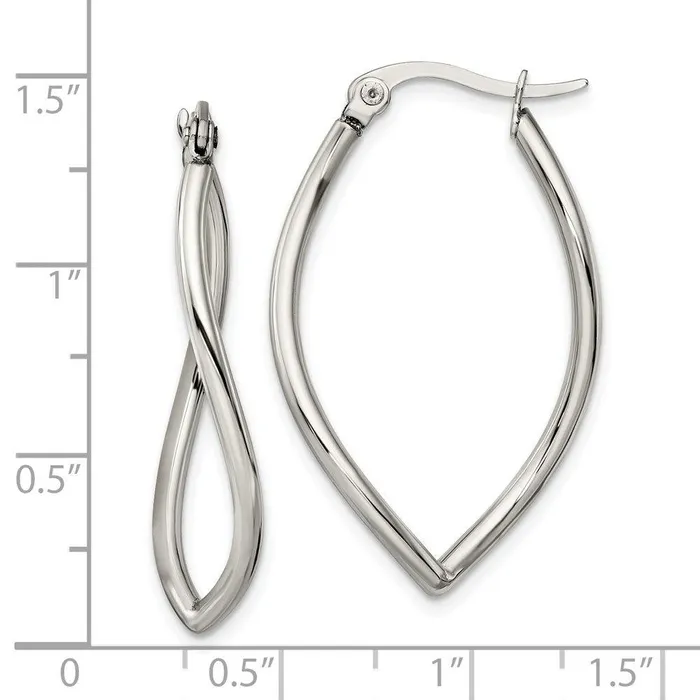 Earrings Chisel Stainless Steel Polished Wavy Hoop Earrings Earrings Chisel Stainless Steel Polished Wavy Hoop Earrings