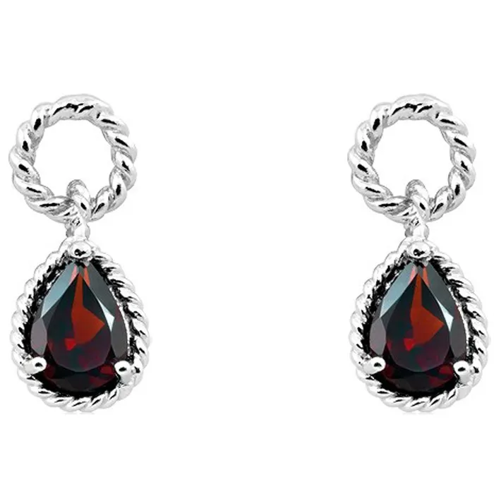 Earrings Classic Womens Earrings Sterling Silver Pear Shape Garnet Twisted Wire D4031 Classic Earrings Classic Womens Earrings Sterling Silver Pear Shape Garnet Twisted Wire D4031 Classic
