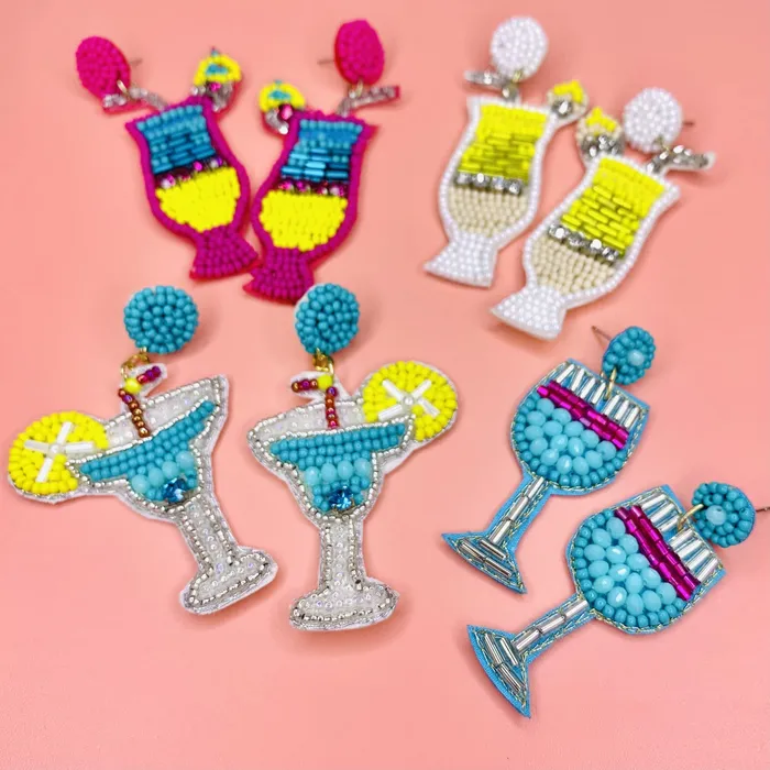 Earrings Cloie NY LAST ON Beaded Earring Wine