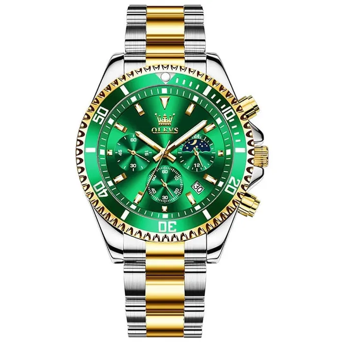 Earrings Divine Inspiration Styles OLEVS Mens Luxury Style Fine Fashion Premium Quality Triple Dial Stainless Steel Watch