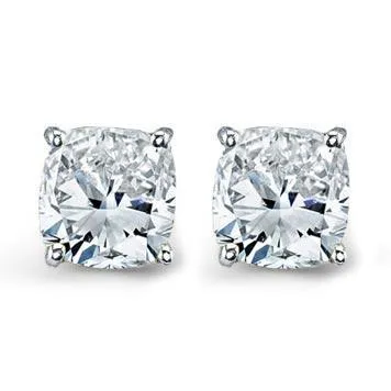 Earrings Forever One Moissanite Cushion Cut Earrings deBebians