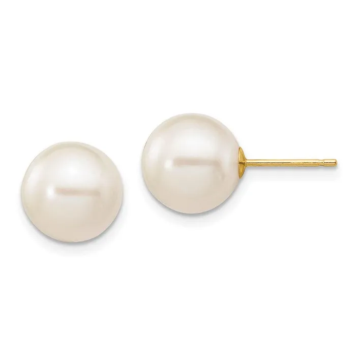 Earrings Jewelry 14k 910mm White Round Freshwater Cultured Pearl Stud Post Earrings Earrings Jewelry 14k 910mm White Round Freshwater Cultured Pearl Stud Post Earrings