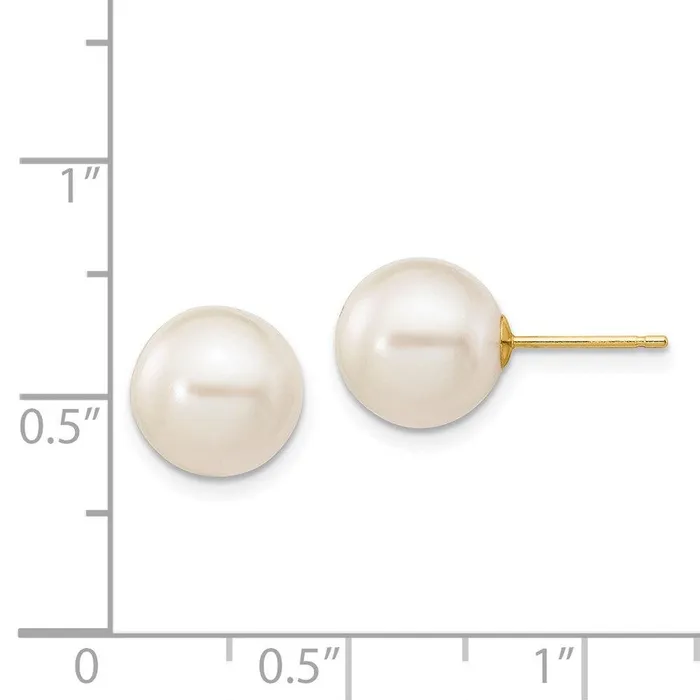 Earrings Jewelry 14k 910mm White Round Freshwater Cultured Pearl Stud Post Earrings Earrings Jewelry 14k 910mm White Round Freshwater Cultured Pearl Stud Post Earrings