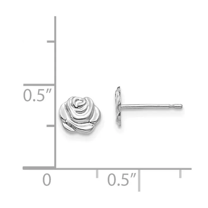 Earrings Madi K Kids 14k White Gold Polished Rose Post Earrings Jewelry Earrings Madi K Kids 14k White Gold Polished Rose Post Earrings Jewelry