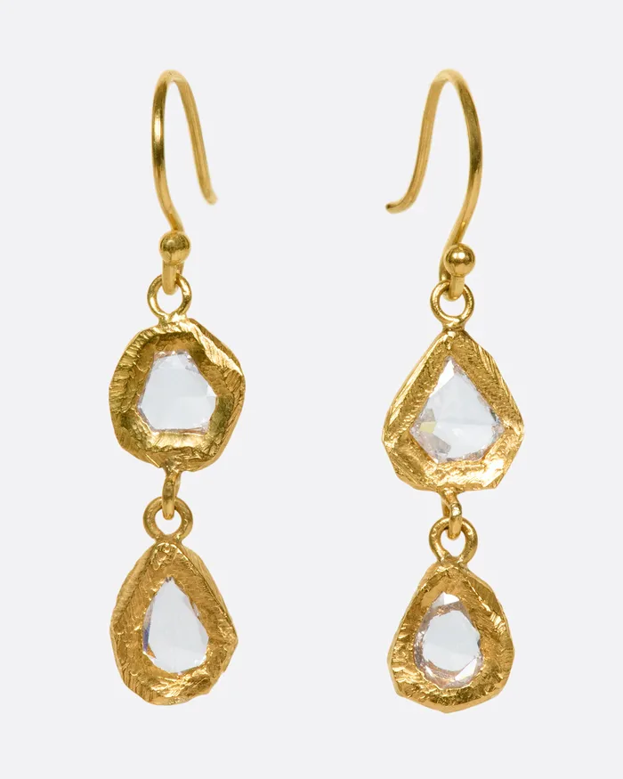 Earrings PAGE SARGISSON Double Diamond Drop Earrings