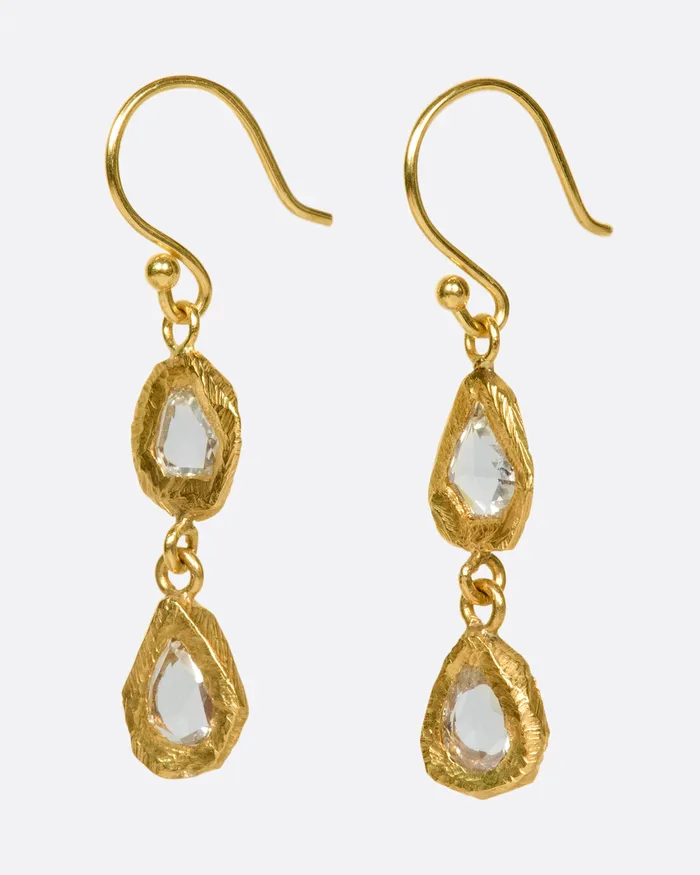 Earrings PAGE SARGISSON Double Diamond Drop Earrings