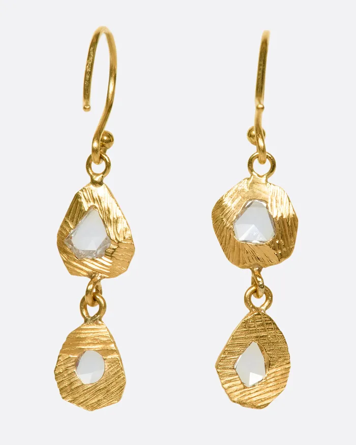 Earrings PAGE SARGISSON Double Diamond Drop Earrings
