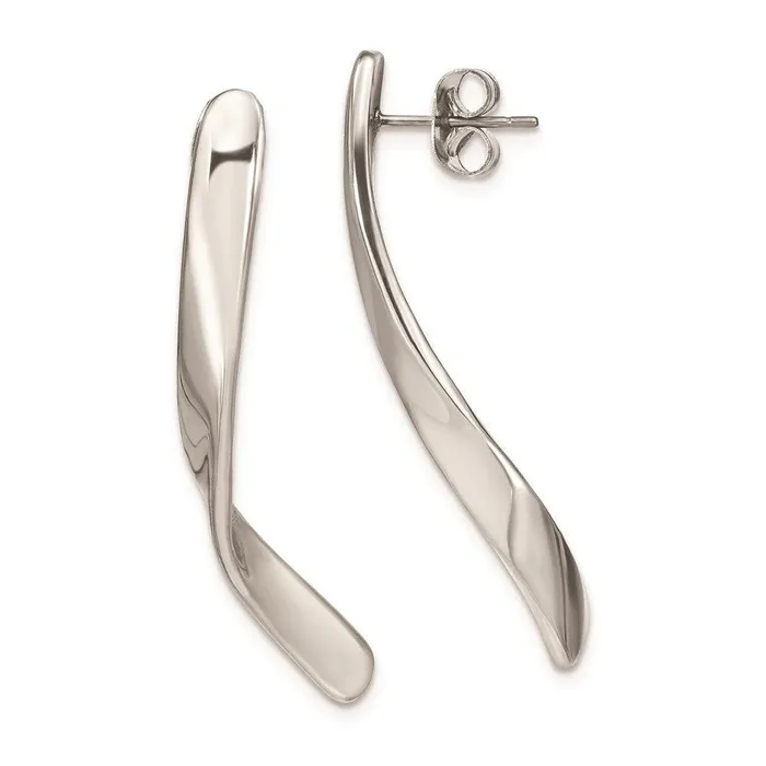 Earrings Stainless Steel Polished Post Earrings Chisel