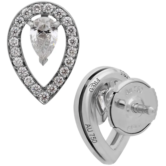 Fred of Paris Earrings Fred of Paris Womens Earrings Lovelight 18K White Gold Diamond 8B0260000