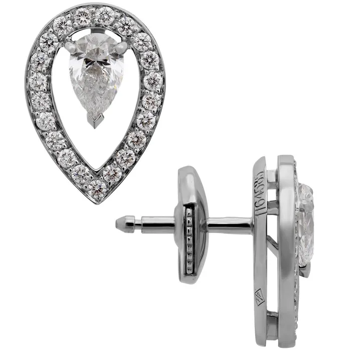 Fred of Paris Earrings Fred of Paris Womens Earrings Lovelight 18K White Gold Diamond 8B0260000