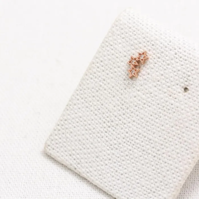 from J Shop CZ Triple Star Ear Piercing Earrings
