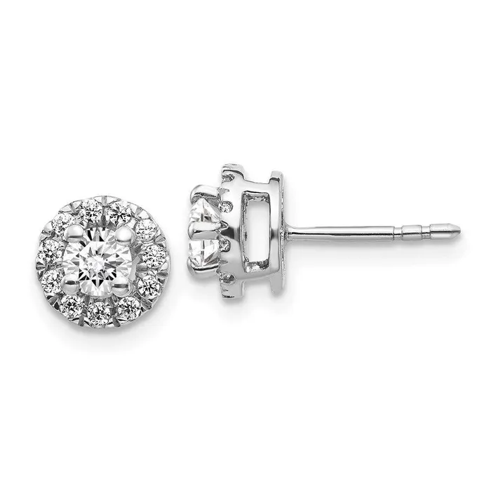 Jewelry 14k White Gold Diamond Cluster Post Earrings Earrings