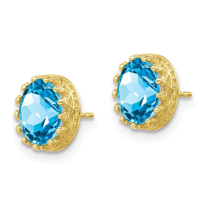 Jewelry Earrings 10k Tiara Collection 85mm Polished Oval Sky Blue Topaz Earrings Jewelry Earrings 10k Tiara Collection 85mm Polished Oval Sky Blue Topaz Earrings