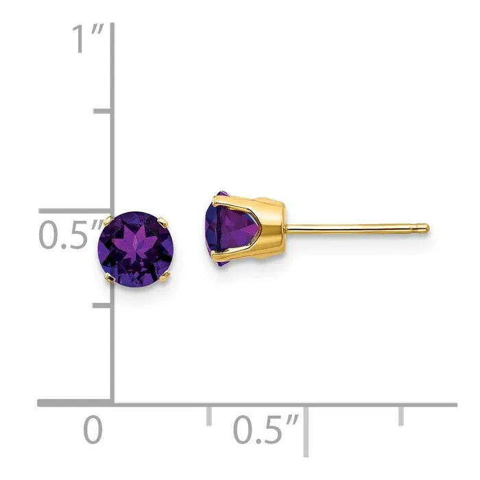 Jewelry Earrings 14k 5mm Amethyst Earrings February Jewelry Earrings 14k 5mm Amethyst Earrings February