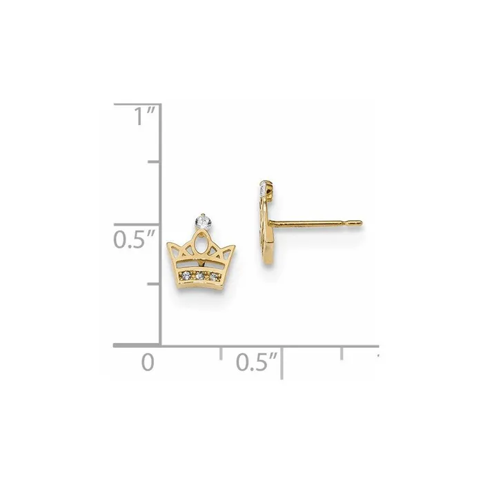 Jewelry Madi K Kids 14k CZ Crown Post Earrings Earrings Jewelry Madi K Kids 14k CZ Crown Post Earrings Earrings