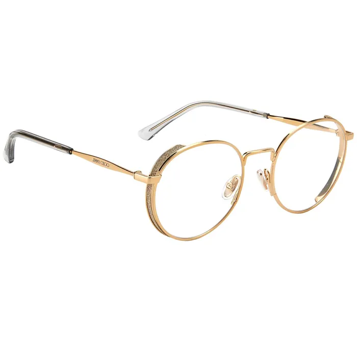 Jimmy Choo Jimmy Choo Womens Eyeglasses Demo Lens Rose Gold Steel Oval Frame JC301 0000 51 Earrings