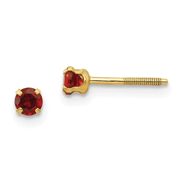 Madi K Kids 14k 3mm Garnet Earrings Jewelry Earrings