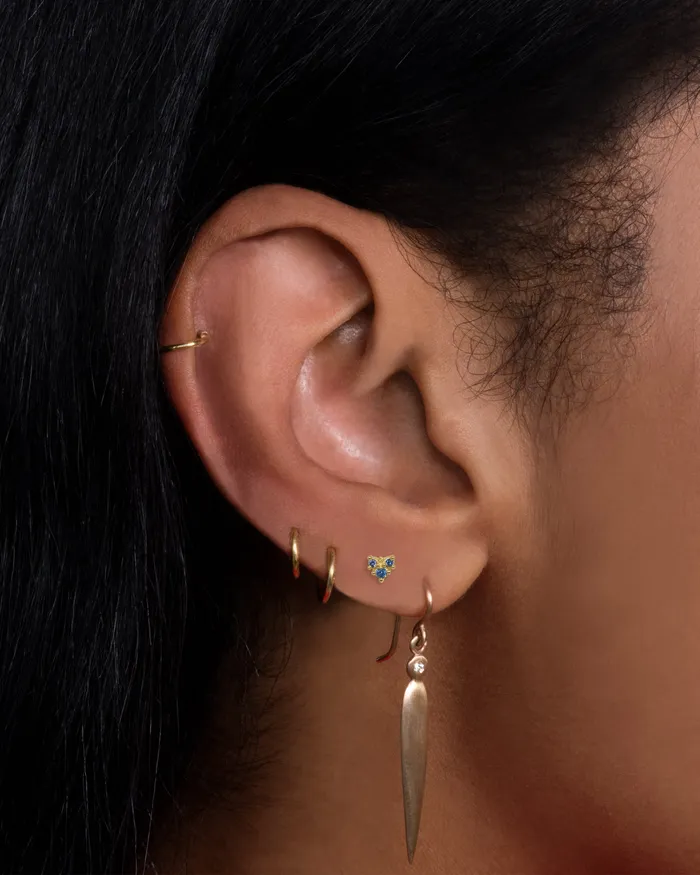 NEW YORK ADORNED Earrings Sapphire Lev Threadless Earring