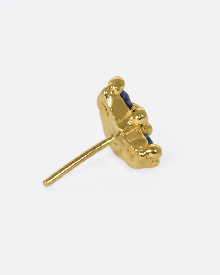 NEW YORK ADORNED Earrings Sapphire Lev Threadless Earring