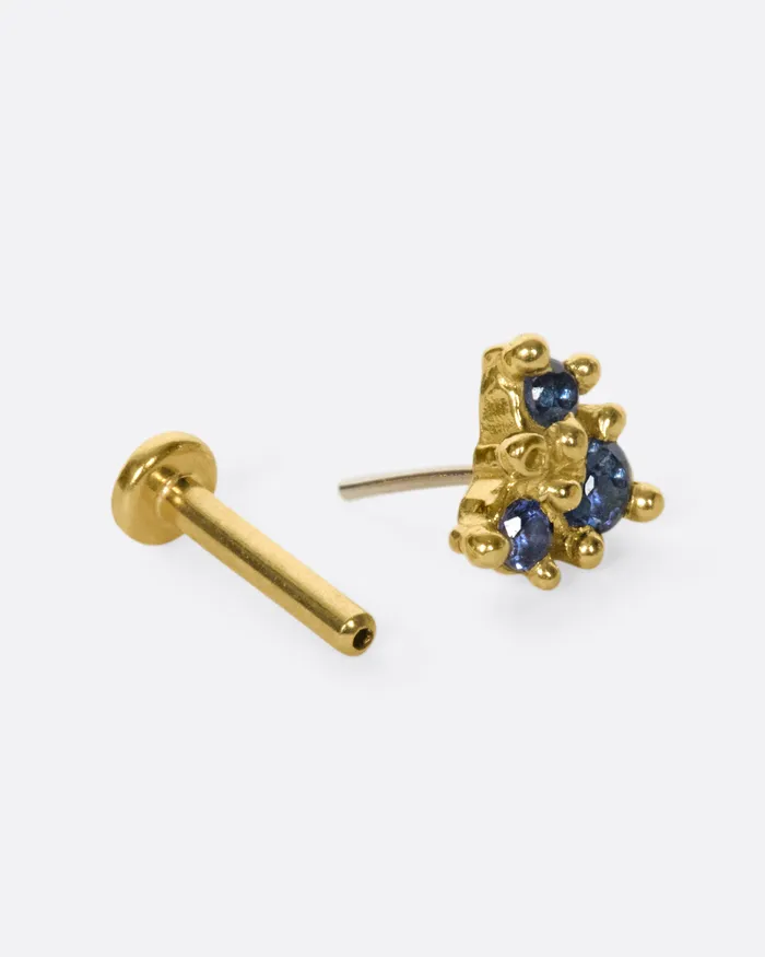 NEW YORK ADORNED Earrings Sapphire Lev Threadless Earring