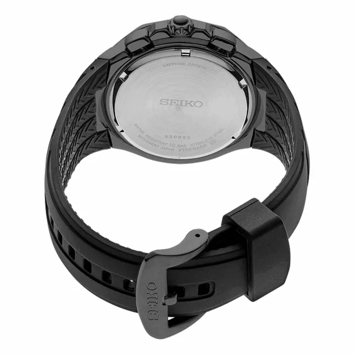 SEIKO Seiko Mens Chronograph Watch Coutura Black Case Silicone Strap SSC811P9 Watches SEIKO Seiko Mens Chronograph Watch Coutura Black Case Silicone Strap SSC811P9 Watches