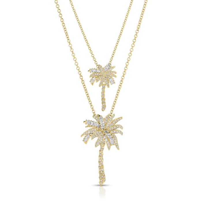 SMALL DIAMOND PALM TREE PENDANT anitako Necklaces