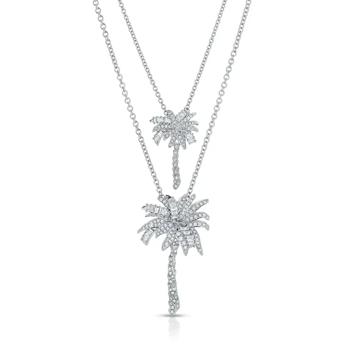 SMALL DIAMOND PALM TREE PENDANT anitako Necklaces