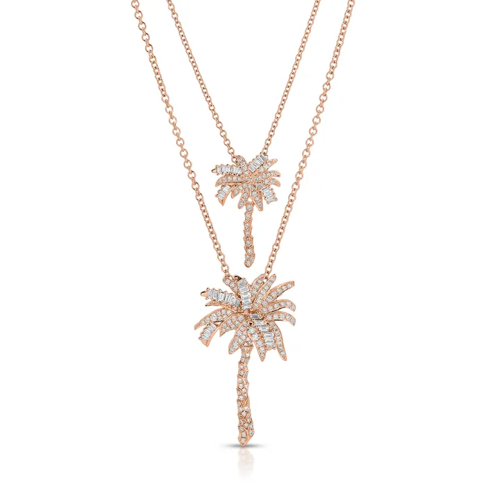 SMALL DIAMOND PALM TREE PENDANT anitako Necklaces