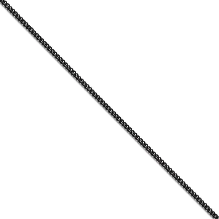 Stainless Steel Polished Black IPplated 225mm Round Curb Chain SRN1607 Chisel Bracelets
